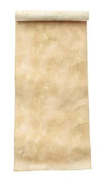 Scroll of old parchment paper isolated on white Stock Photos