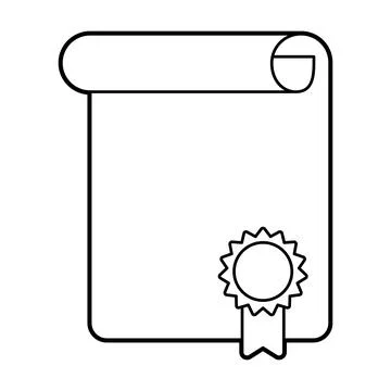 Scroll or certificate icon. Illustration of award for sports or corporate Stock Illustration