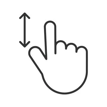 Scroll or zoom touch gesture icon in line design. Scroll, zoom, resize, gesture Stock Illustration