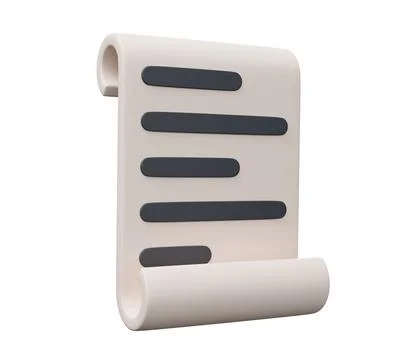 Scroll paper 3d icon. 3d render minimal cartoon illustration イラスト素材