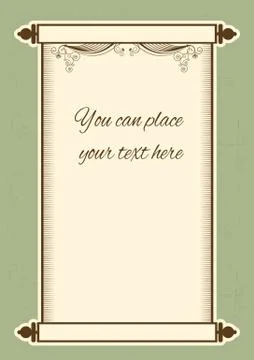 Scroll paper with decor vignettes Stock Illustration