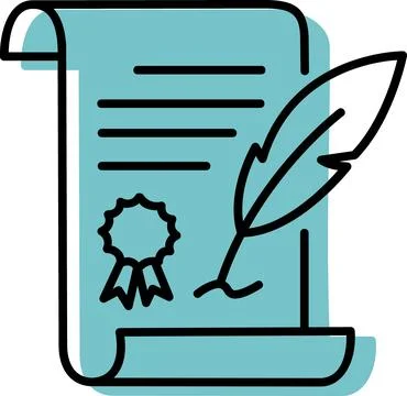 Scroll Paper Feather Quill Certificate Diploma Illustration Stock Illustration