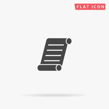 Scroll Paper flat vector icon 스톡 일러스트