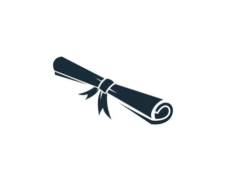 Scroll Paper Graduation, Certification Icon Vector Logo Template Illustrati.. Stock Illustration