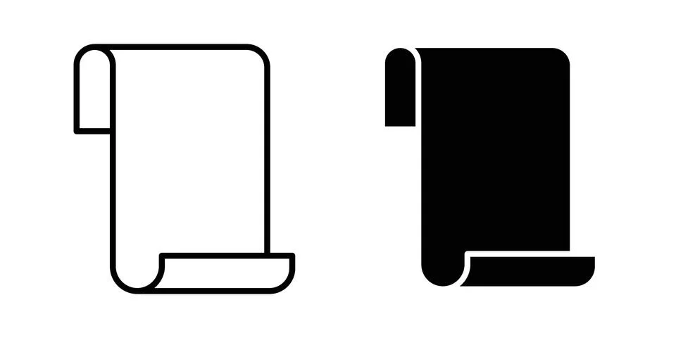 Scroll paper icon design. Illustration icons in linear and clipart pack Stock Illustration