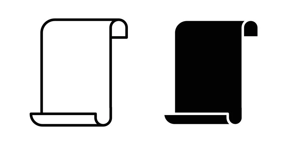 Scroll paper icon graphic design. web icons vectors Stock Illustration