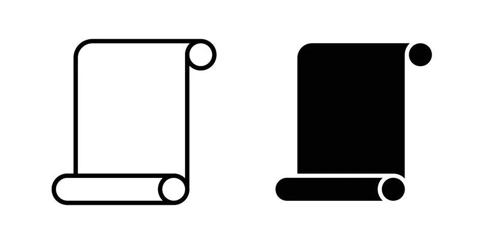 Scroll paper icon illustration vector, icon set for apps Stockillustratie