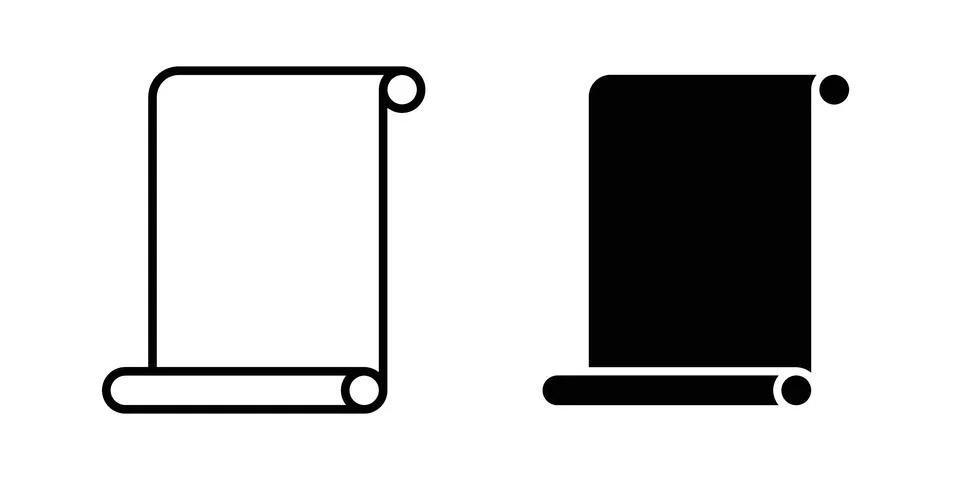 Scroll paper icon vector design illustrations Illustrazione stock