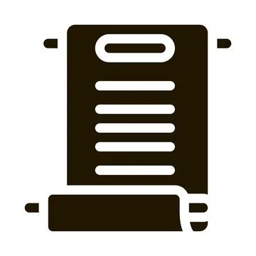 Scroll of paper icon Vector Glyph Illustration Stock Illustration