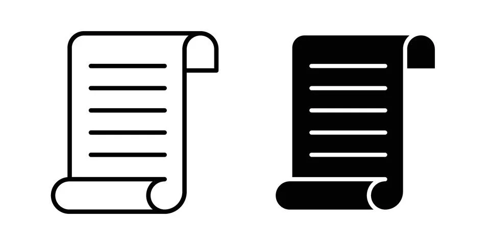 Scroll paper icon vector, illustration icon set Illustrazione stock