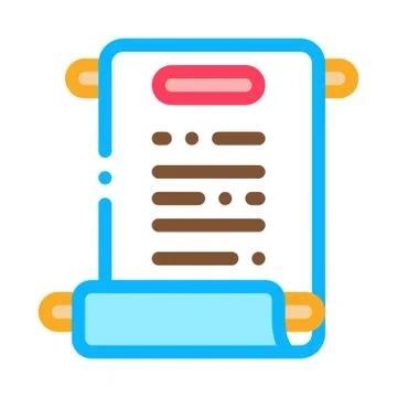 Scroll of paper icon vector outline illustration Stock Illustration