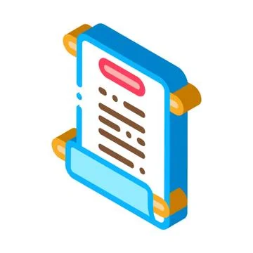 Scroll of paper isometric icon vector illustration Stock Illustration