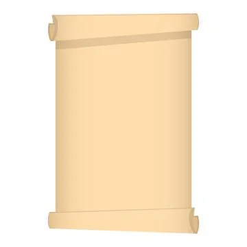 Scroll of Papyrus isolated on white background. Vector illustration. Stock Illustration