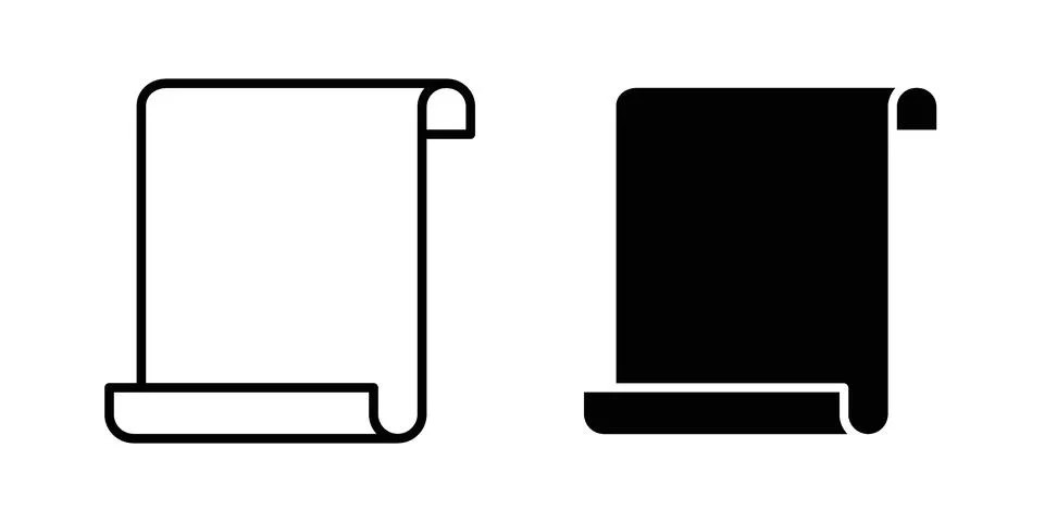 Scroll papyrus paper icon for web projects Stock Illustration