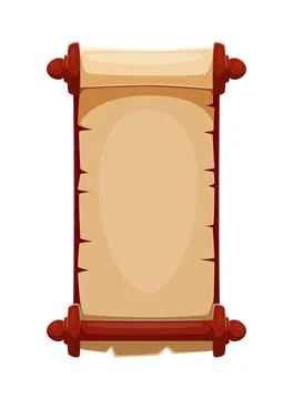 Scroll parchment Caribbean pirates game icon Stock Illustration