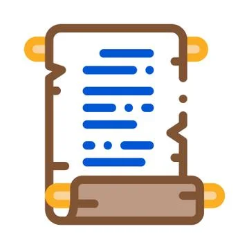 Scroll of parchment paper icon vector outline illustration イラスト素材