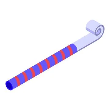 Scroll party blower icon isometric vector. Toy accessory Stock Illustration