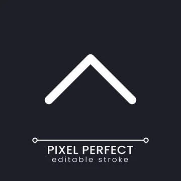 Scroll up pixel perfect white linear ui icon for dark theme Stock Illustration
