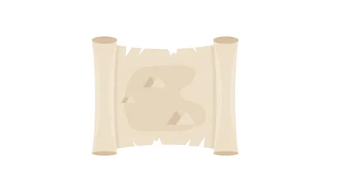 A scroll with a red arrow pointing to the right, indicating direction or mo.. 스톡 동영상 332461483