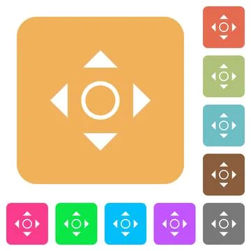 Scroll rounded square flat icons Stock Illustration