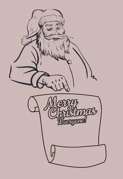 Scroll Santa Claus parchment empty. Christmas letter Illustrazione stock