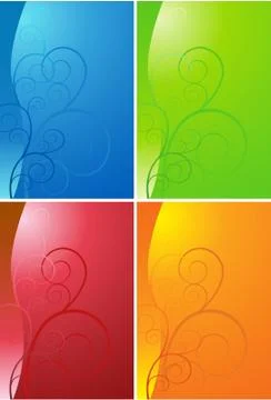 Scroll shape background set Stock Illustration