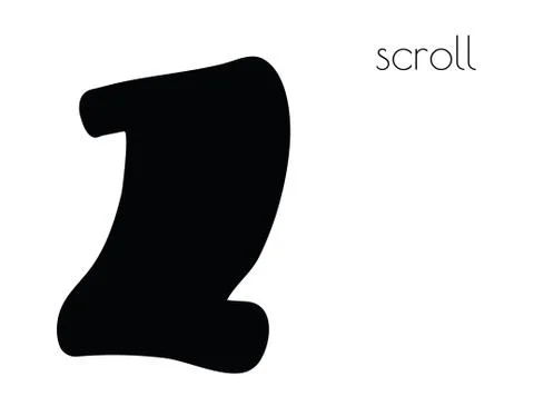 Scroll silhouette on white background Illustrazione stock