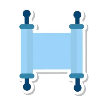 Scroll torah Hanukkah flat icon, cartoon style. Vector illustration Stock Illustration