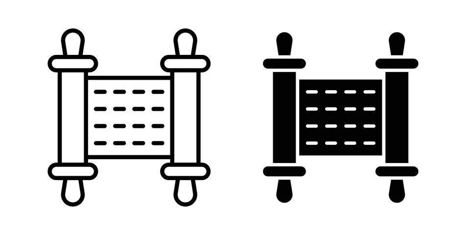 Scroll Torah icon vector, symbol, logo illustrations Stock Illustration