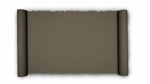 Scroll of torn paper rolls across white background animation Stock Footage 245832180