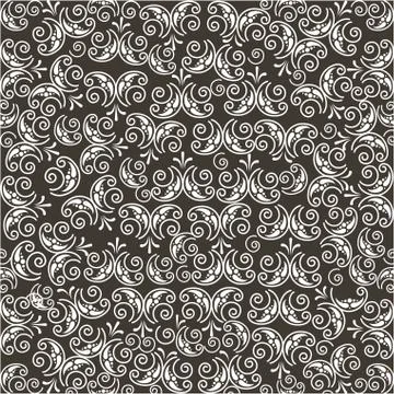 Scroll vintage decoration monochrome pattern Stock Illustration