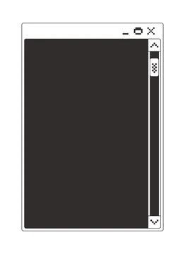 Scrollbar navigation blank monochrome pixel pop-up window Stock Illustration