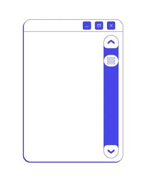 Scrollbar navigation blank neo brutalism line popup window Illustrazione stock