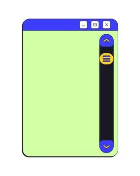 Scrollbar navigation blank neo brutalism pop-up UI window Stock Illustration