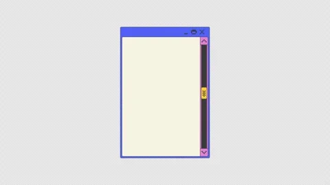 Scrollbar navigation blank pixel art pop-up window UI overlay animation Stock Footage 333308890