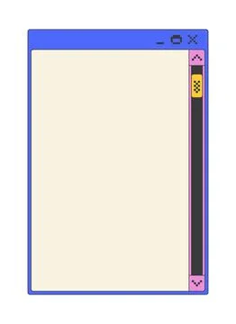 Scrollbar navigation blank pixel art popup window UI overlay Stock Illustration