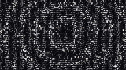 Scrolling abstract digital data code programming screen animation Stock Footage 348775451