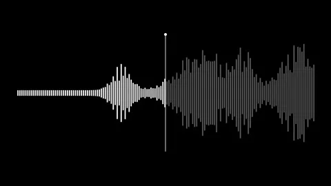 Scrolling audio recording waveform with playhead 库存影片 348268927