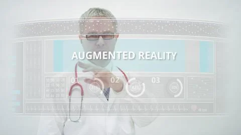 Scrolling to AUGMENTED REALITY tab on a modern computer screen Foto stock