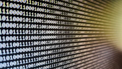 Scrolling binary computer code Stock Footage 241912468