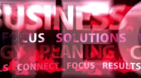 Scrolling Business Words on Red Map BG (loop) Stock Footage 49163960