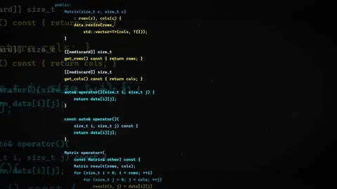 Scrolling C Source Code on Black Screen for Software Development and Stock Footage 336775561