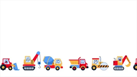 Scrolling Characters Of Construction Vehicle Stock Footage 337462109