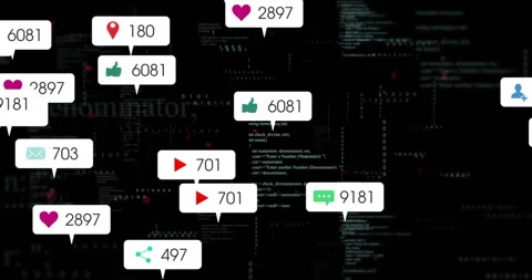 Scrolling code initiating icon cluster fading, clustering and updating counts Stock Footage 311884656