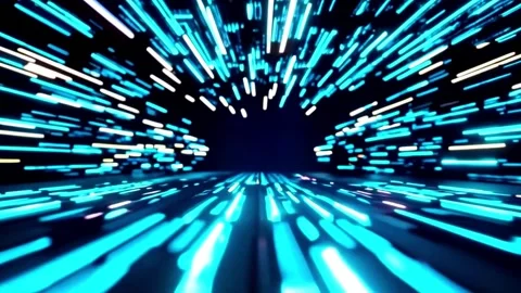 Scrolling colored technological lights animation, endless loop 16:9 scene Stock Footage 301535267