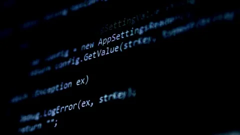 Scrolling Computer Code on Dark Screen – Programming Background Stock-Footage 332711006