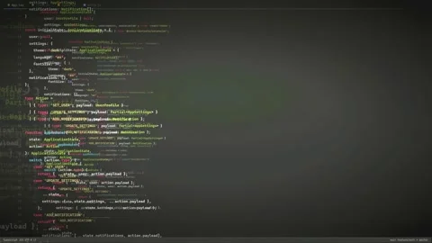 Scrolling Computer Code on Dark Screen for Software Development and Programming Stock Footage 339952706