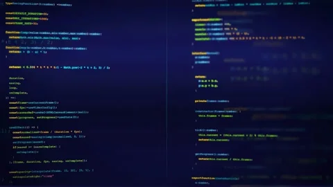 Scrolling Computer Code on Dark Screen for Software Development and Programming Stock Footage 339967911