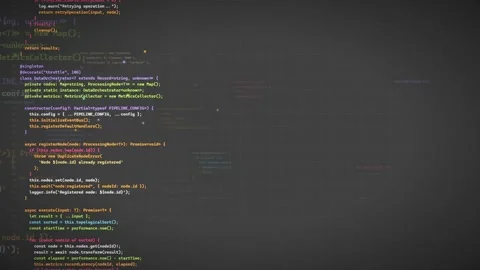 Scrolling Computer Code on Dark Screen for Software Development and Programming Stock Footage 339969840