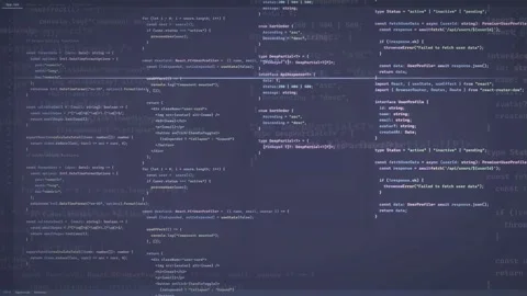 Scrolling Computer Code on Dark Screen for Software Development and Programming Stock Footage 339975750